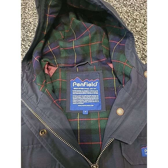 Penfield Women's Small Navy 60/40 Water Wind Resistant Hooded Jacket Flannel - Picture 2 of 9